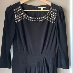 GIANNI BINI Black 3/4 Sleeve Studded Dress